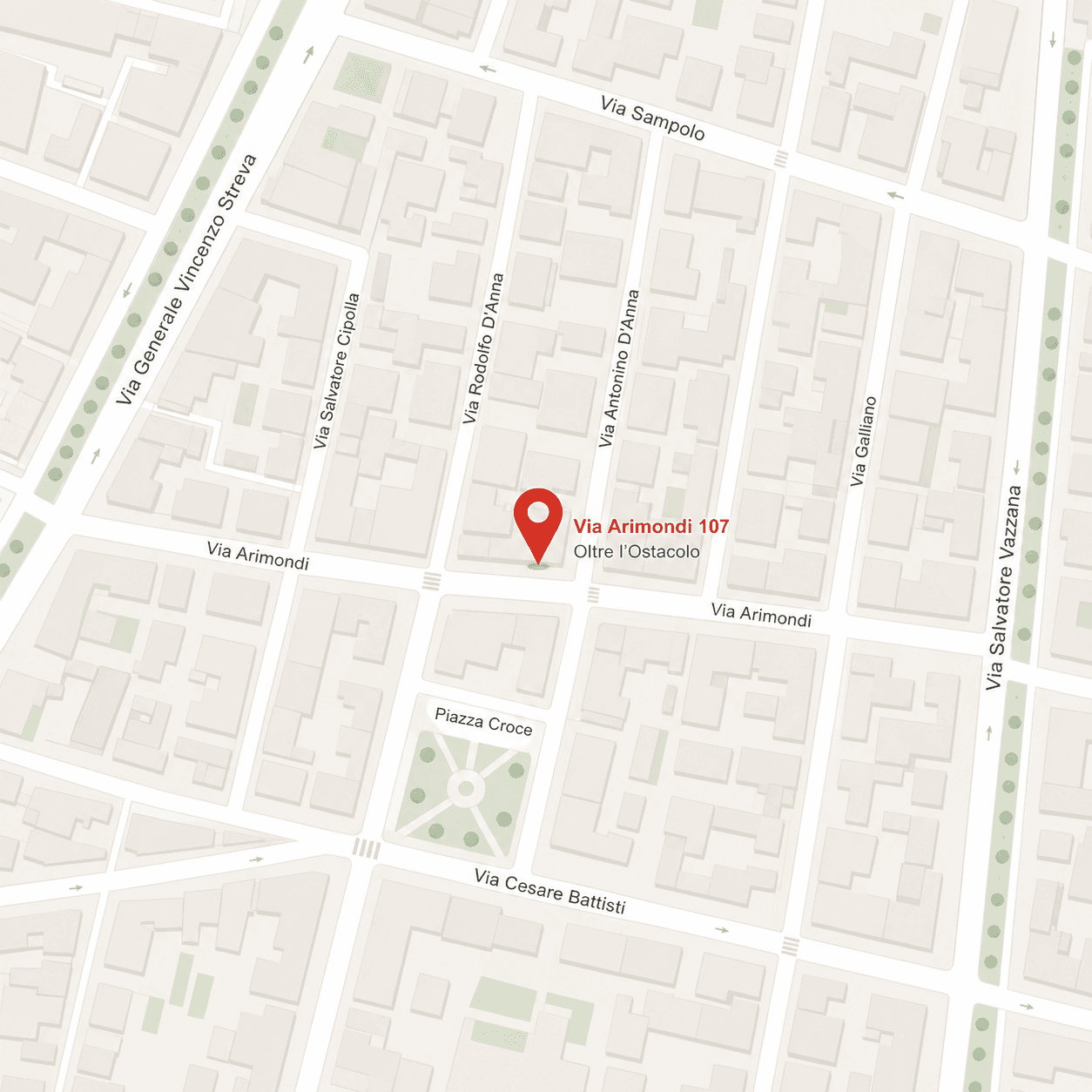 Mappa stradale con la sede Oltre l'Ostacolo in Via Arimondi 107, Palermo